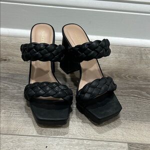 Sincerely Jules Black Braided Heels